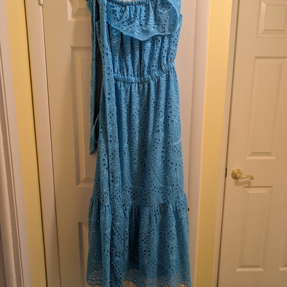 Lilly Pulitzer Aqua Eyelet Maxi Dress